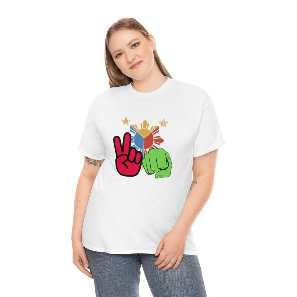Philippines Filipino Peace & Fist BBM -Sarah Unisex Heavy Cotton Tee