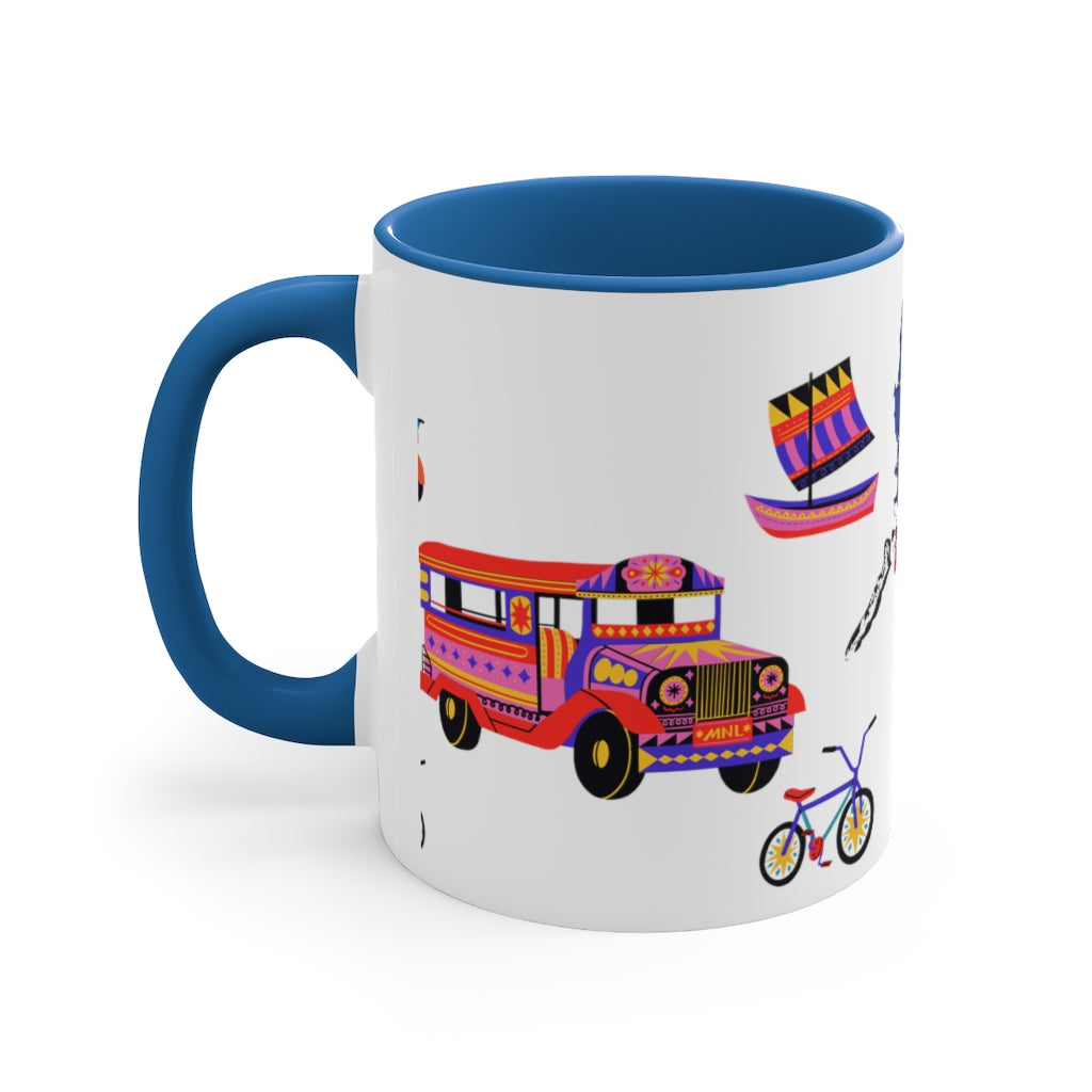 Philippine Inspired Accent Coffee Mug, 11oz | Unique Philippine Filipino Gift Idea for any occassion. Mothers Fathers Day, Birthday Graduation Gift.