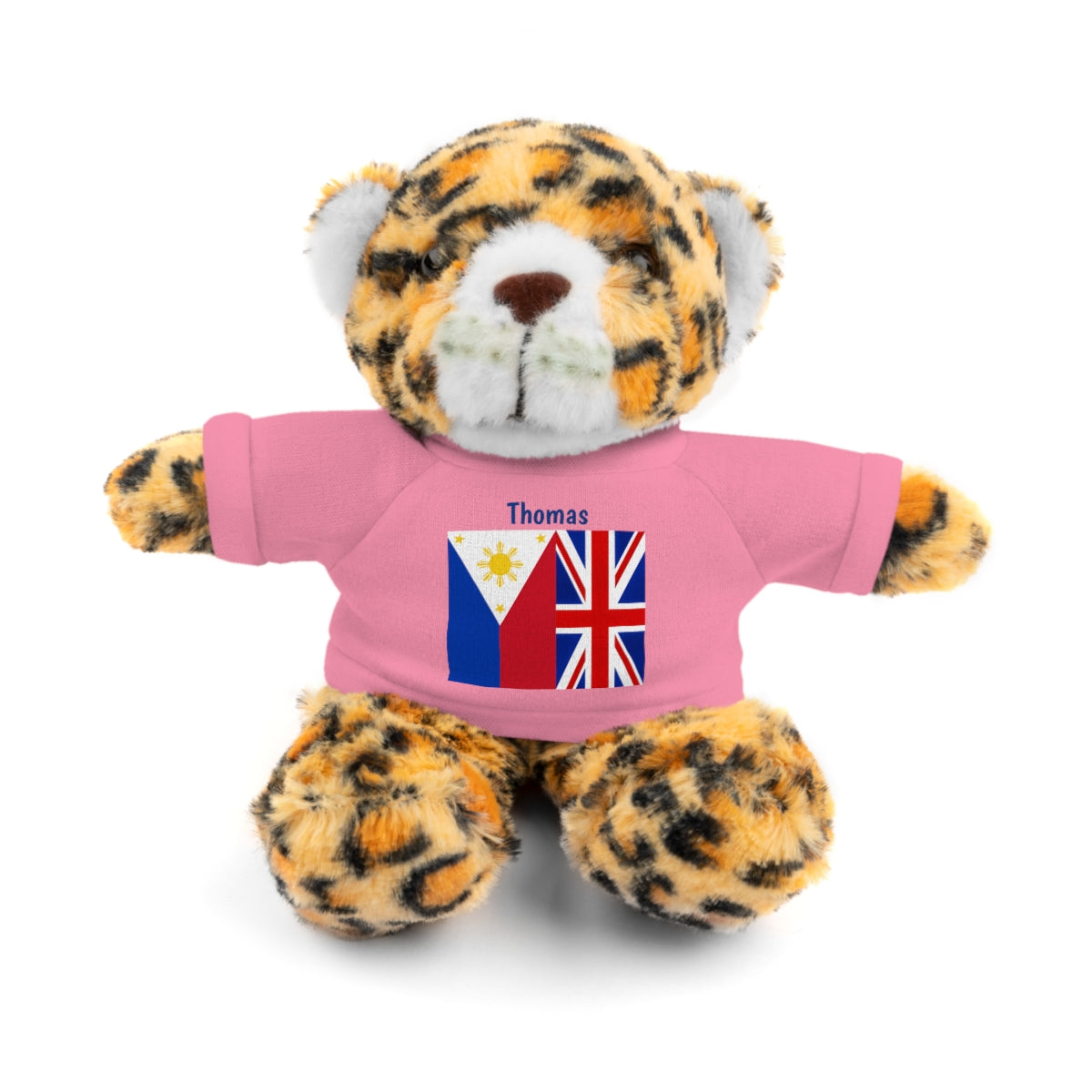 Personalized Filipino Stuffed Animal Toy with Tee | Philippines & UK Flag | Gift for kids and adults | Holiday Gifting idea