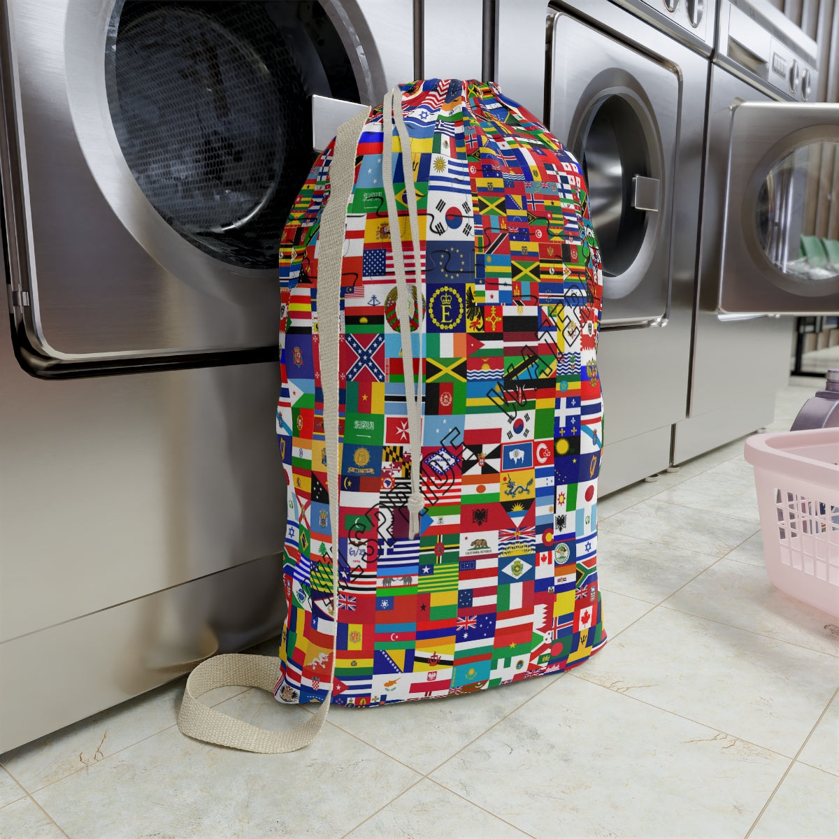 Personalized Flags of the World College Dorm Laundry Bag | Customizable Laundry bag ,