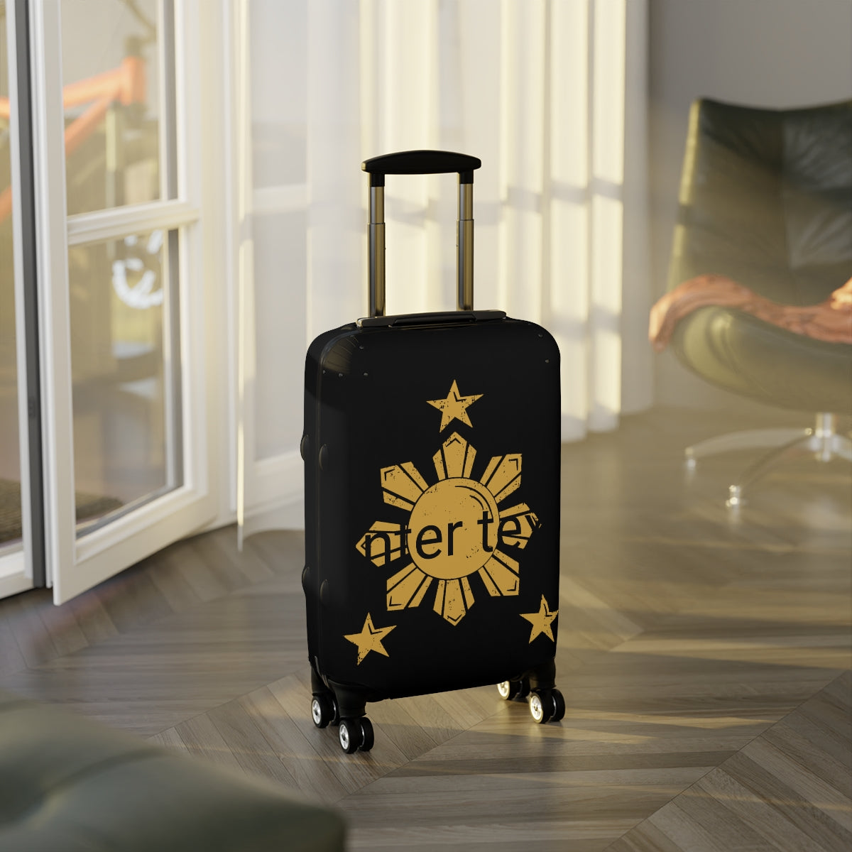 Vegan Vegitarian Luggage Cover | personalized Suitcase Protector | Crisply Printed , Washable.