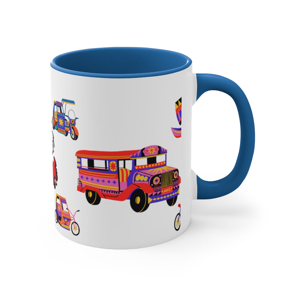 Philippine Inspired Accent Coffee Mug, 11oz | Unique Philippine Filipino Gift Idea for any occassion. Mothers Fathers Day, Birthday Graduation Gift.