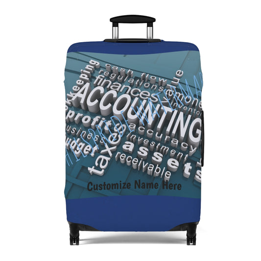 Personalized Accountants Luggage Cover | Suitcase Protector | Crisply Printed , Washable.