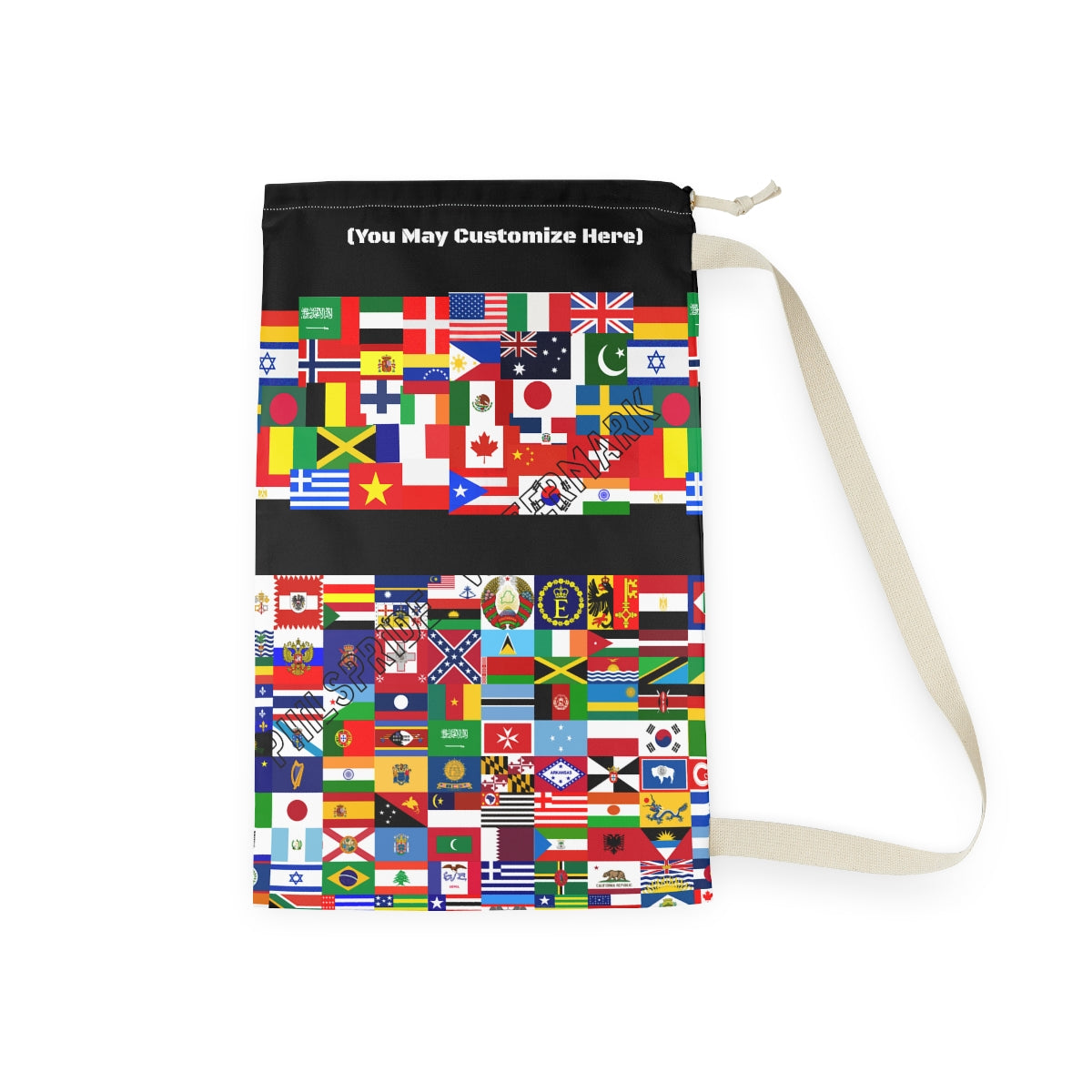 Personalized Flags of the World College Dorm Laundry Bag | Customizable Laundry bag ,