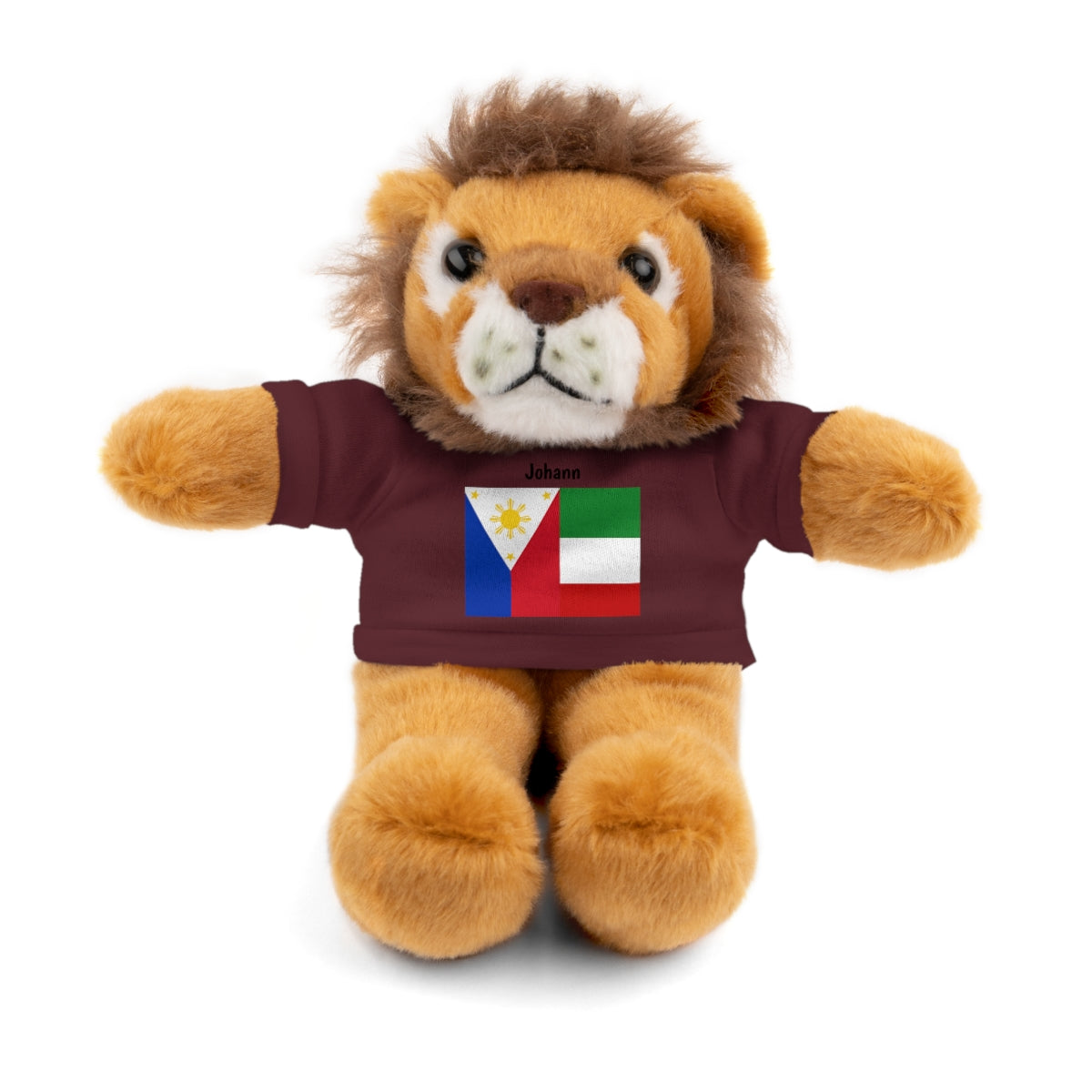 Personalized Filipino Stuffed Animal Toy with Tee | Philippines & Italy Flag | Gift for kids and adults | Holiday Gift idea