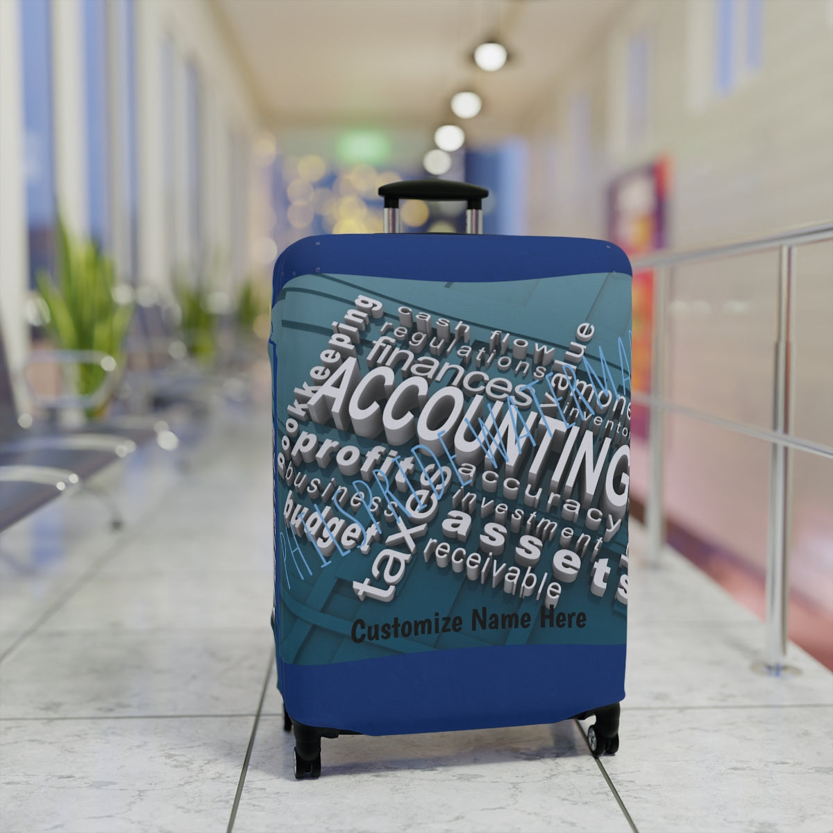 Personalized Accountants Luggage Cover | Suitcase Protector | Crisply Printed , Washable.
