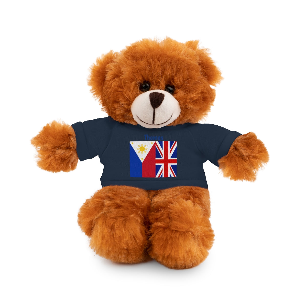 Personalized Filipino Stuffed Animal Toy with Tee | Philippines & UK Flag | Gift for kids and adults | Holiday Gifting idea