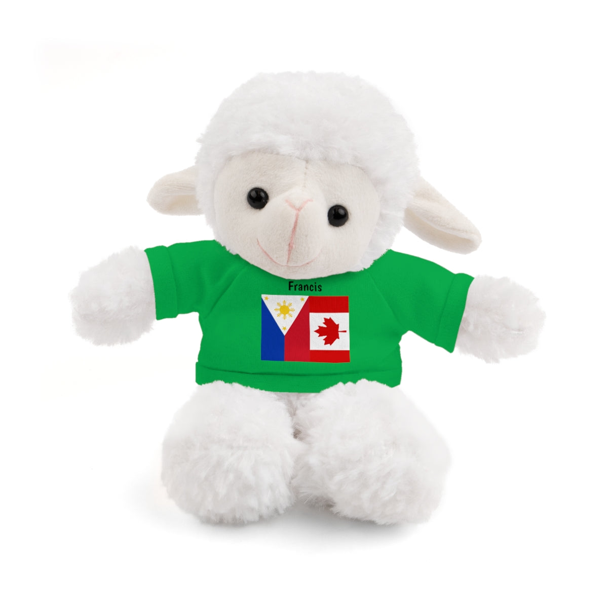 Personalized Filipino Stuffed Animal Toy with Tee | Philippines & Canada Flag | Gift for kids and adults | Holiday Gifting