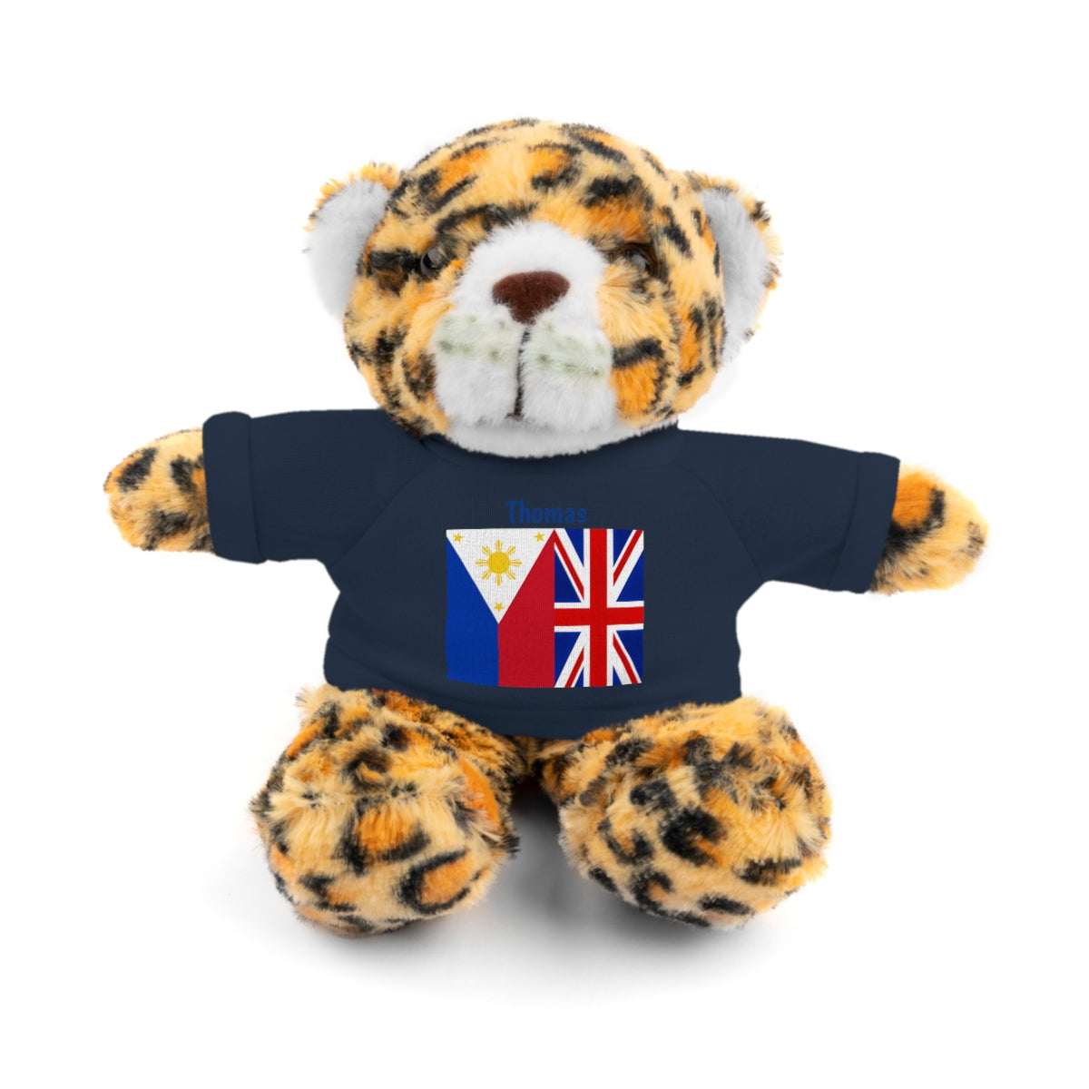 Personalized Filipino Stuffed Animal Toy with Tee | Philippines & UK Flag | Gift for kids and adults | Holiday Gifting idea