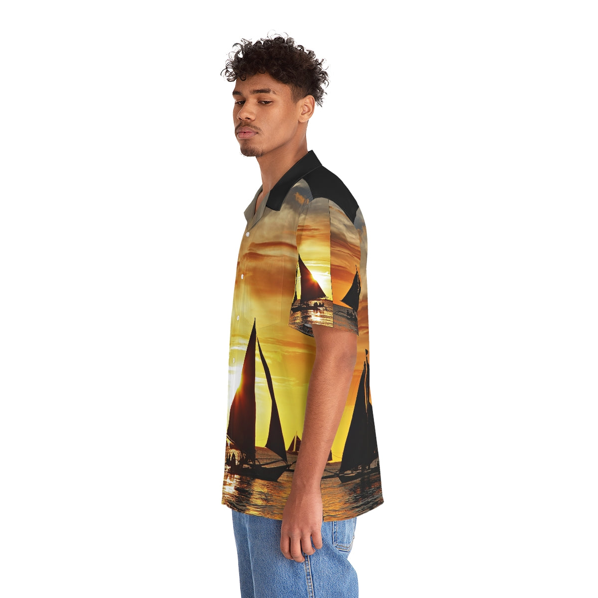 Philippines Boracay Theme Men's Hawaiian Shirt | Filipino Pinoy Shirt| Fathers Day Hawaiian Polo Shirt | Fathers Day Gift