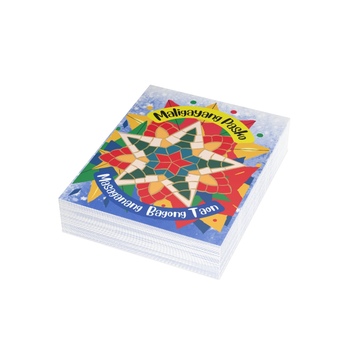 Personalized Filipino Greeting card , Filipino Christmas Lanterns Parol theme Folded Greeting Cards