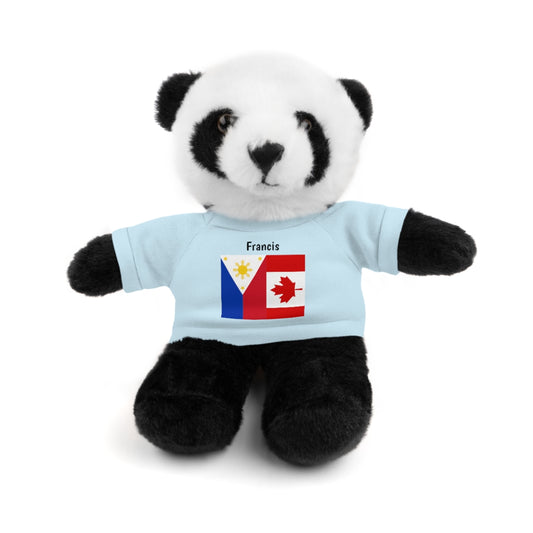 Personalized Filipino Stuffed Animal Toy with Tee | Philippines & Canada Flag | Gift for kids and adults | Holiday Gifting