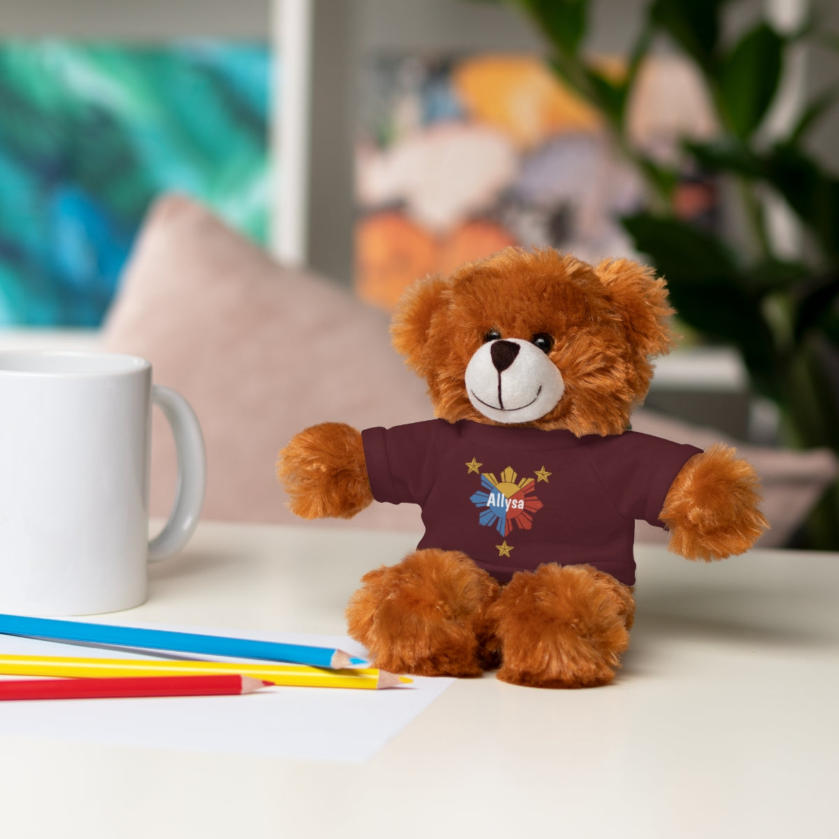 Personalized Filipino Stuffed Animal Toy with Tee | Philippine Star and Sun | Gift for kids and adults | Holiday Gifting idea