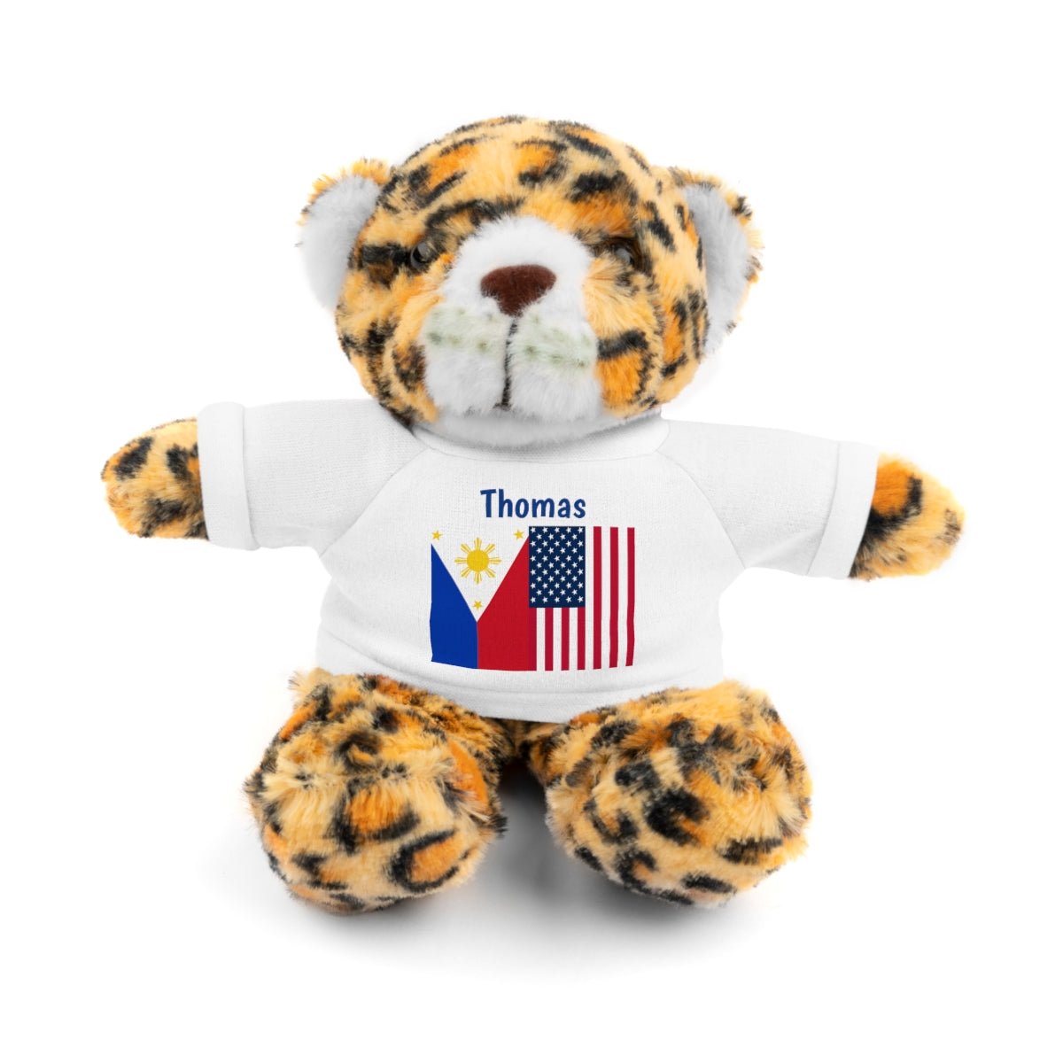 Personalized Filipino Stuffed Animal Toy with Tee | Philippines and USA Flag | Gift for kids and adults | Holiday Gifting