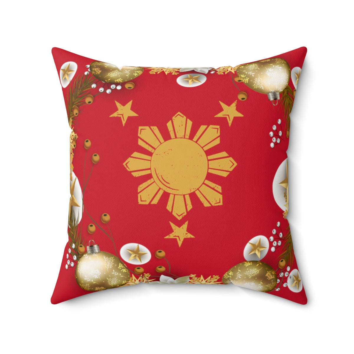 Philippines Filipino three Stars & a Sun Spun Polyester Square Pillow