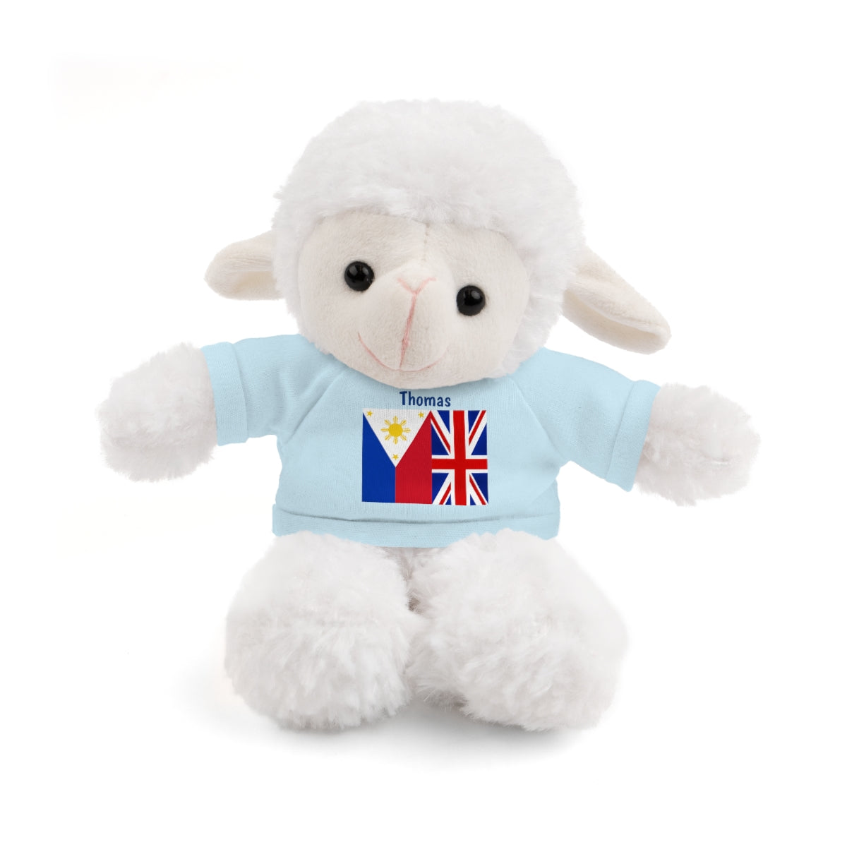 Personalized Filipino Stuffed Animal Toy with Tee | Philippines & UK Flag | Gift for kids and adults | Holiday Gifting idea