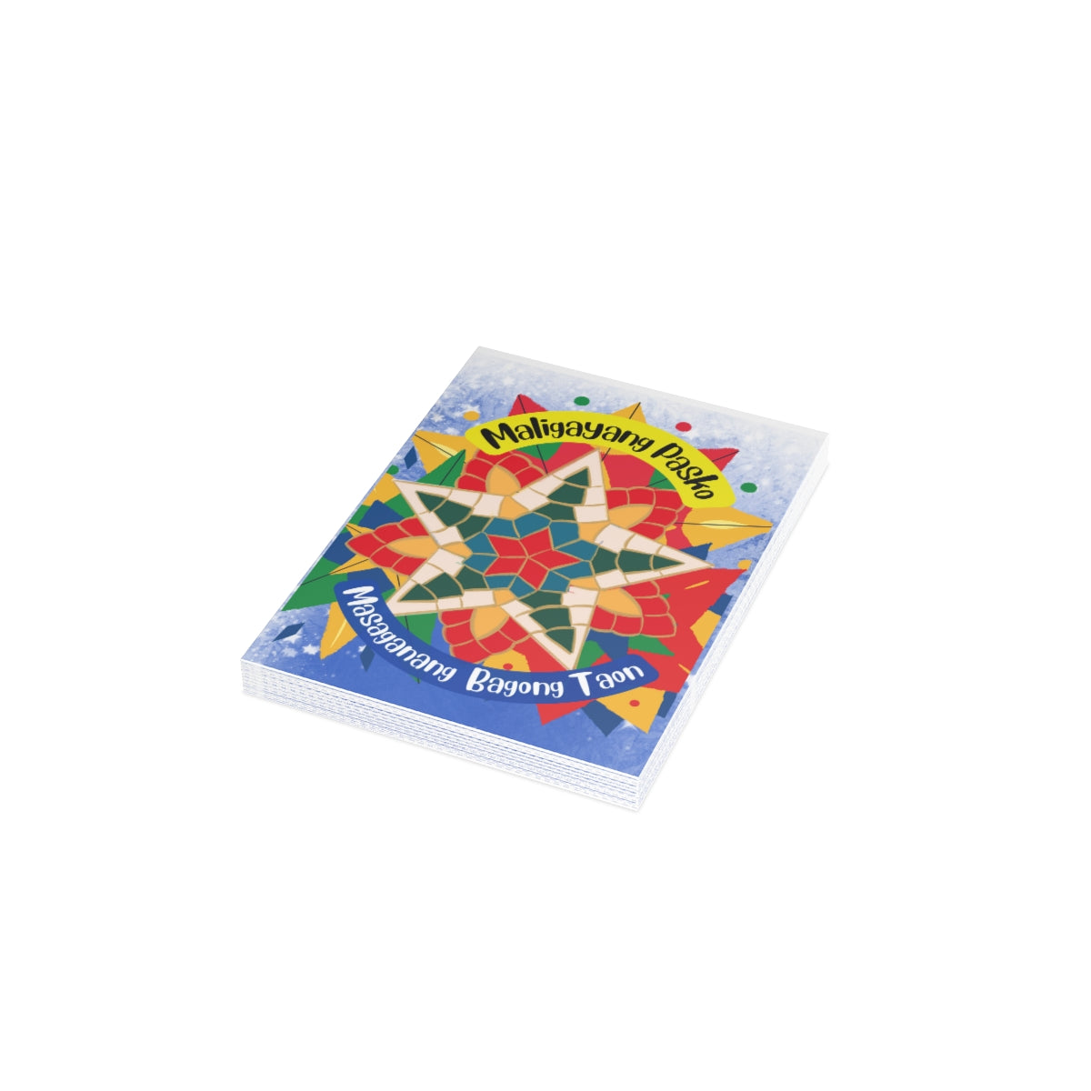 Personalized Filipino Greeting card , Filipino Christmas Lanterns Parol theme Folded Greeting Cards