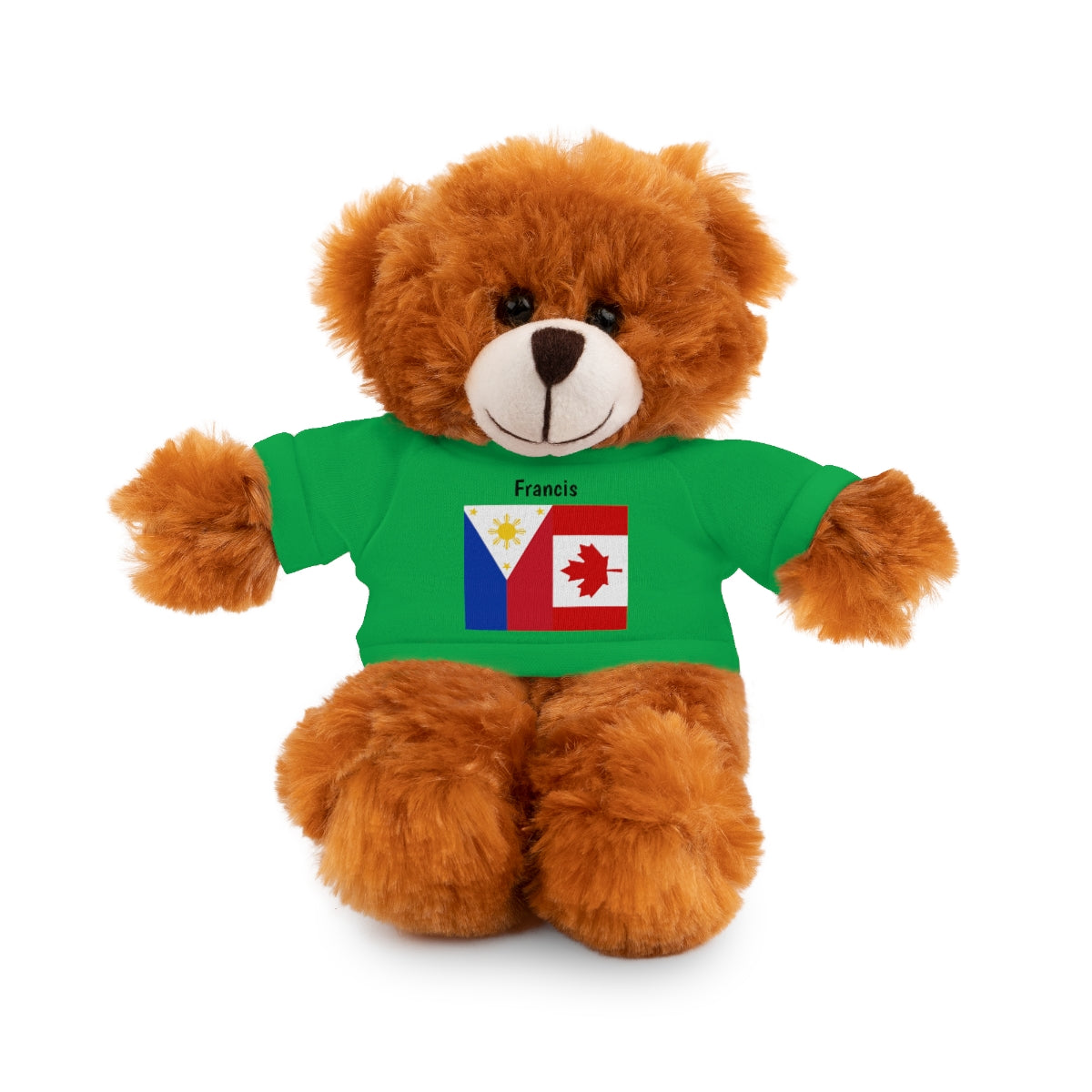 Personalized Filipino Stuffed Animal Toy with Tee | Philippines & Canada Flag | Gift for kids and adults | Holiday Gifting