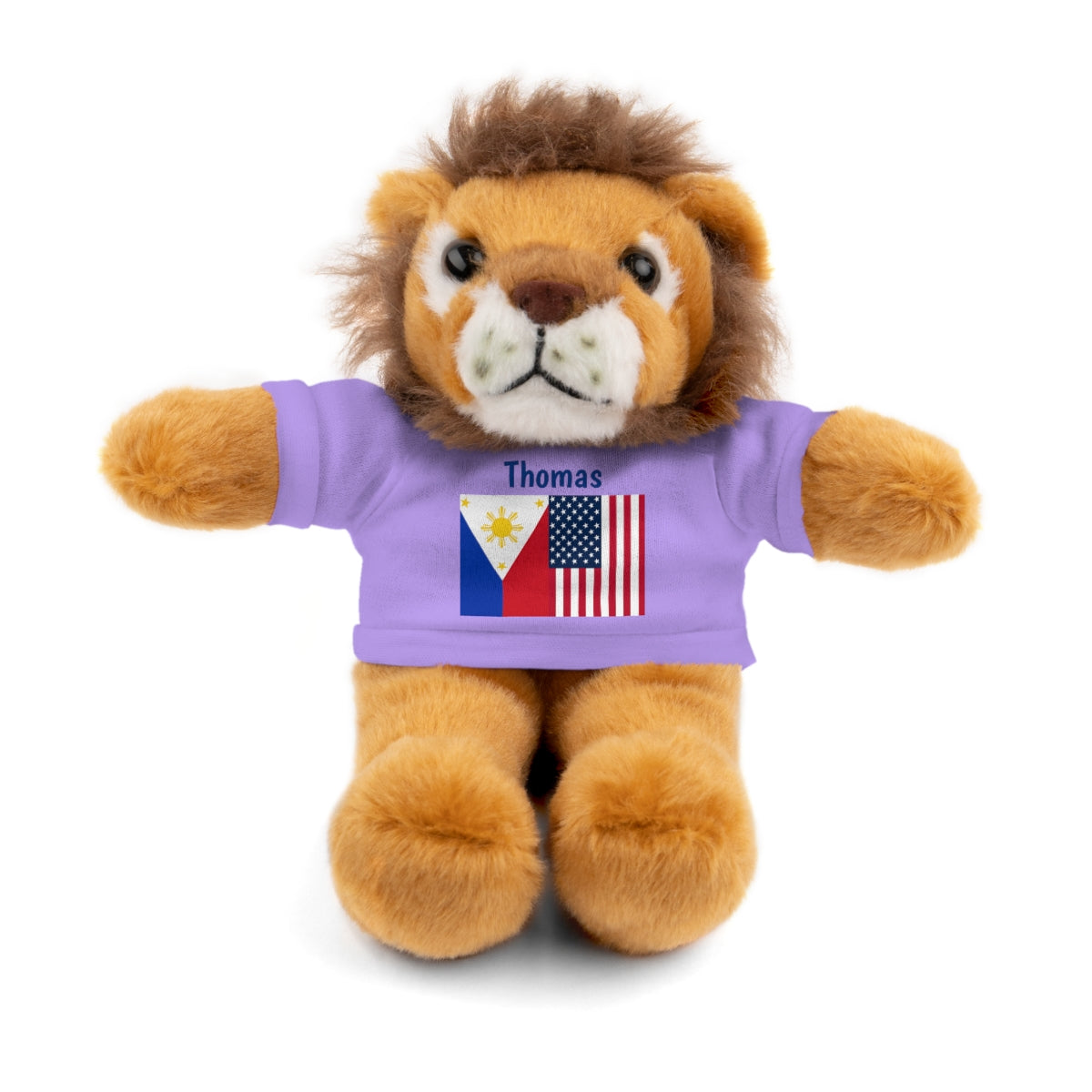 Personalized Filipino Stuffed Animal Toy with Tee | Philippines and USA Flag | Gift for kids and adults | Holiday Gifting