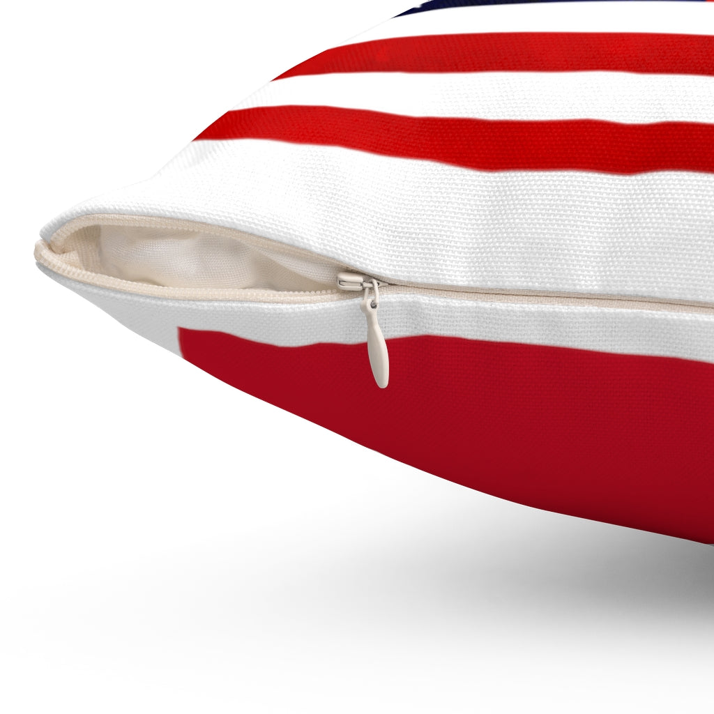 Philippines USA Flag Spun Polyester Square Pillow, Back to back Philippines USA Flag throw pillow.