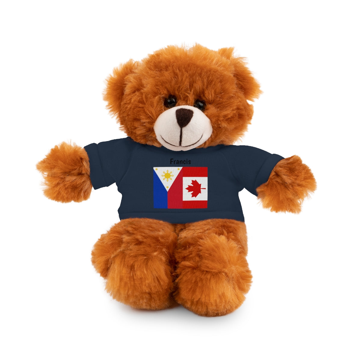 Personalized Filipino Stuffed Animal Toy with Tee | Philippines & Canada Flag | Gift for kids and adults | Holiday Gifting