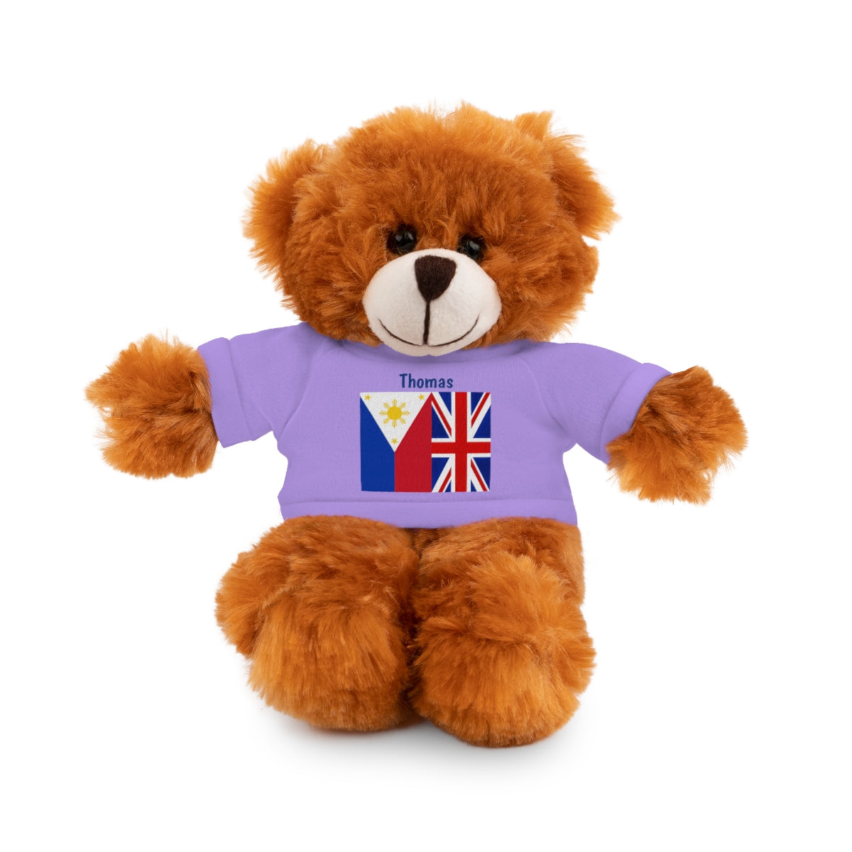 Personalized Filipino Stuffed Animal Toy with Tee | Philippines & UK Flag | Gift for kids and adults | Holiday Gifting idea