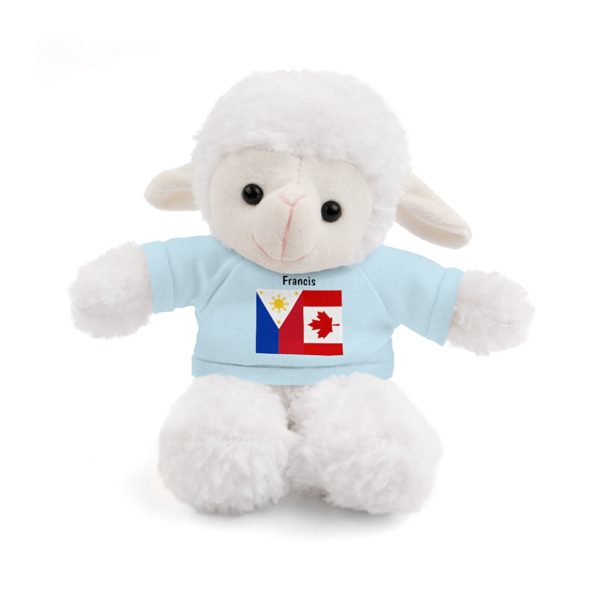 Personalized Filipino Stuffed Animal Toy with Tee | Philippines & Canada Flag | Gift for kids and adults | Holiday Gifting