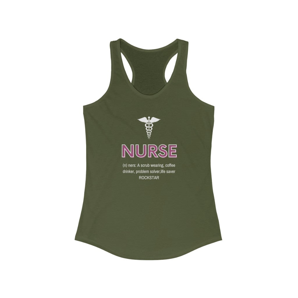 Nurse Women's Ideal Slim Fit Racerback Tank | Nurse gym tanktop shirt | Nurse gift idea