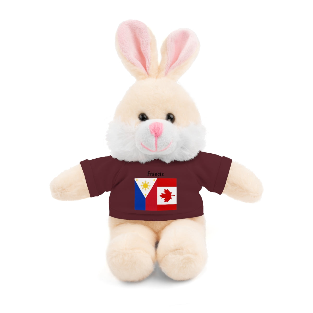 Personalized Filipino Stuffed Animal Toy with Tee | Philippines & Canada Flag | Gift for kids and adults | Holiday Gifting