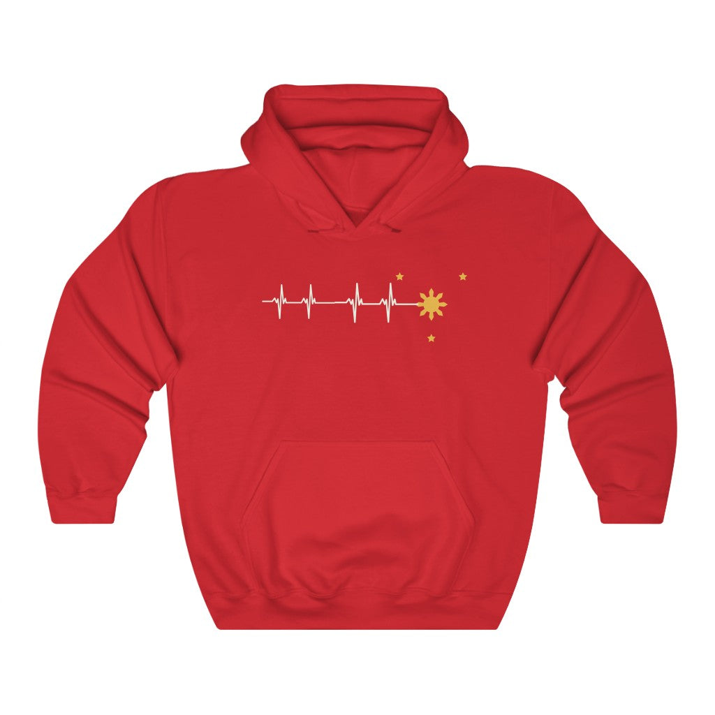 Philippine Heartbeat Hoodies | Philippine Sun and Star Pullover | Philippines Filipino Sweatshirt Hoodie