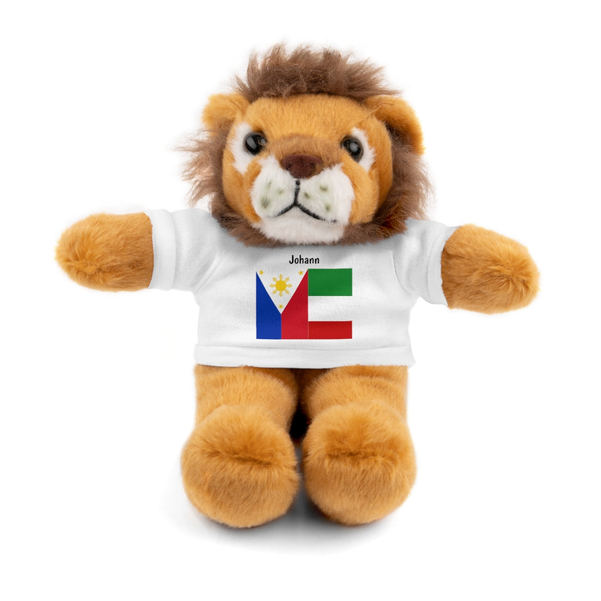 Personalized Filipino Stuffed Animal Toy with Tee | Philippines & Italy Flag | Gift for kids and adults | Holiday Gift idea