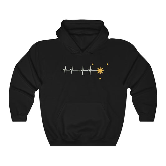 Philippine Heartbeat Hoodies | Philippine Sun and Star Pullover | Philippines Filipino Sweatshirt Hoodie