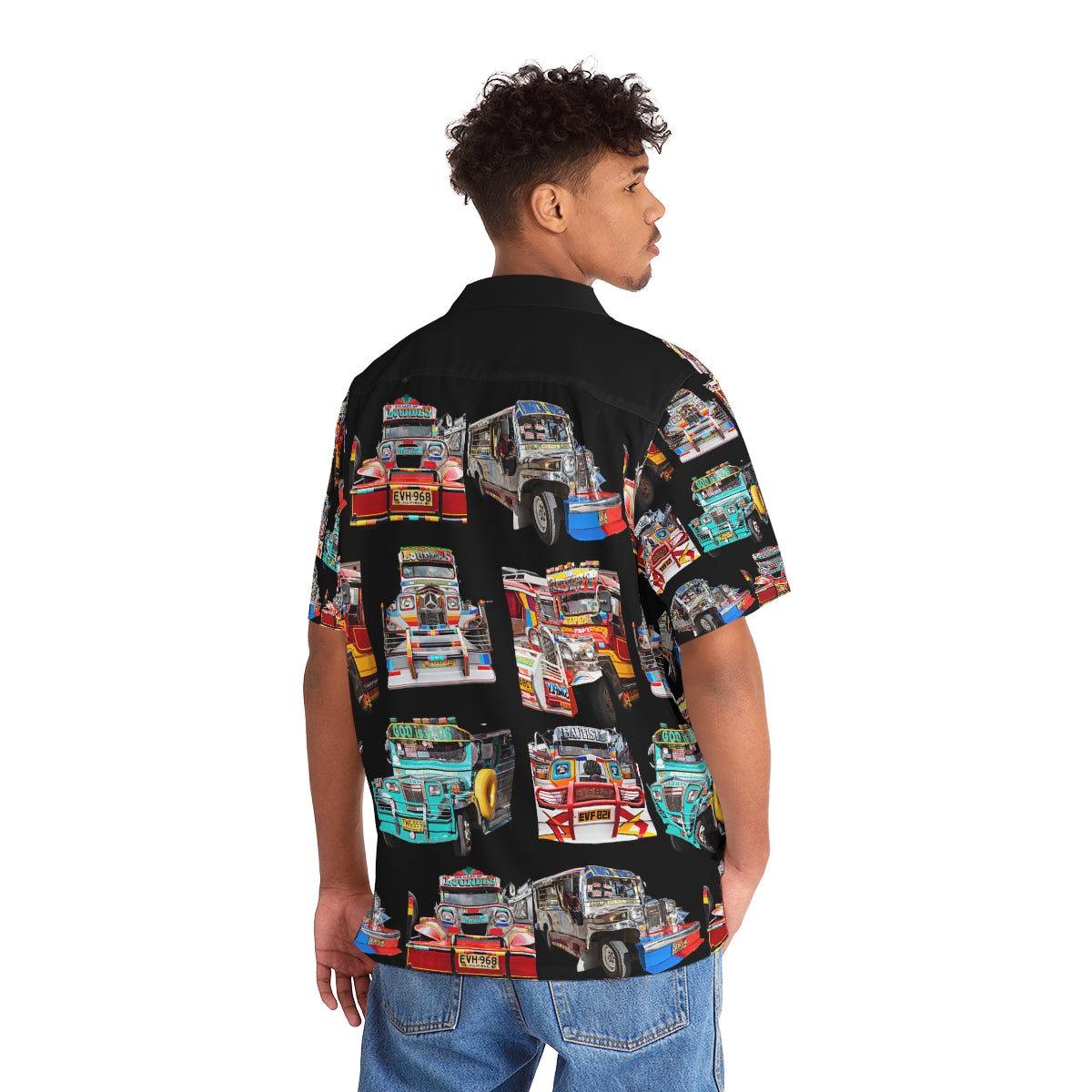 Philippines Filipino Jeepney Theme Men's Hawaiian Shirt | Filipino Pinoy Shirt| Fathers Day Hawaiian Polo Shirt | Fathers Day Gift