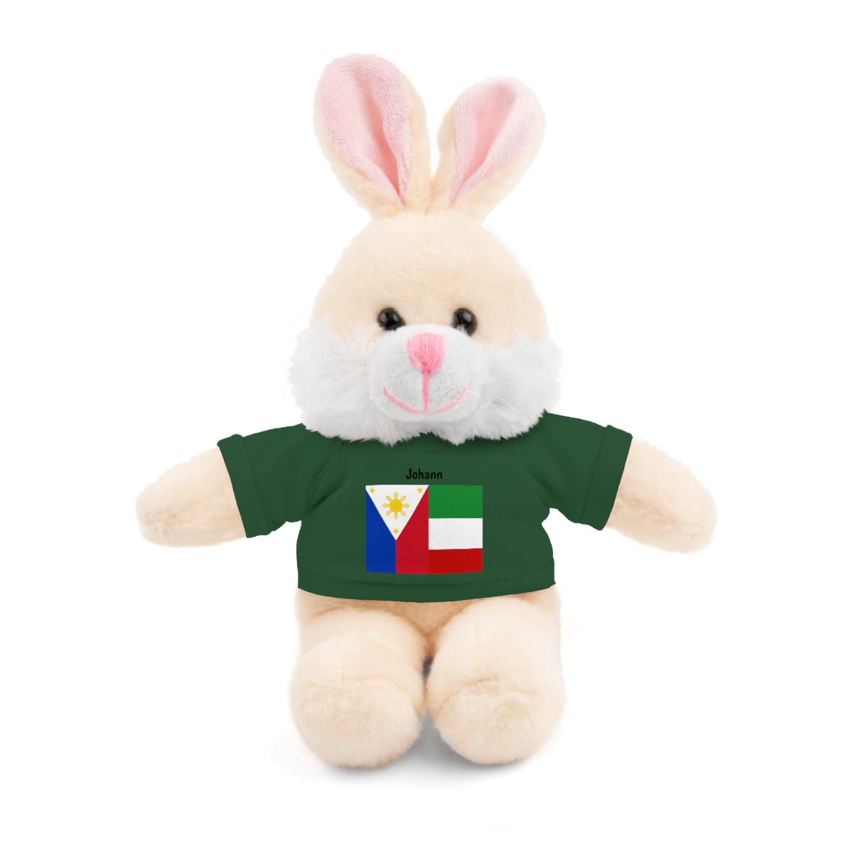 Personalized Filipino Stuffed Animal Toy with Tee | Philippines & Italy Flag | Gift for kids and adults | Holiday Gift idea