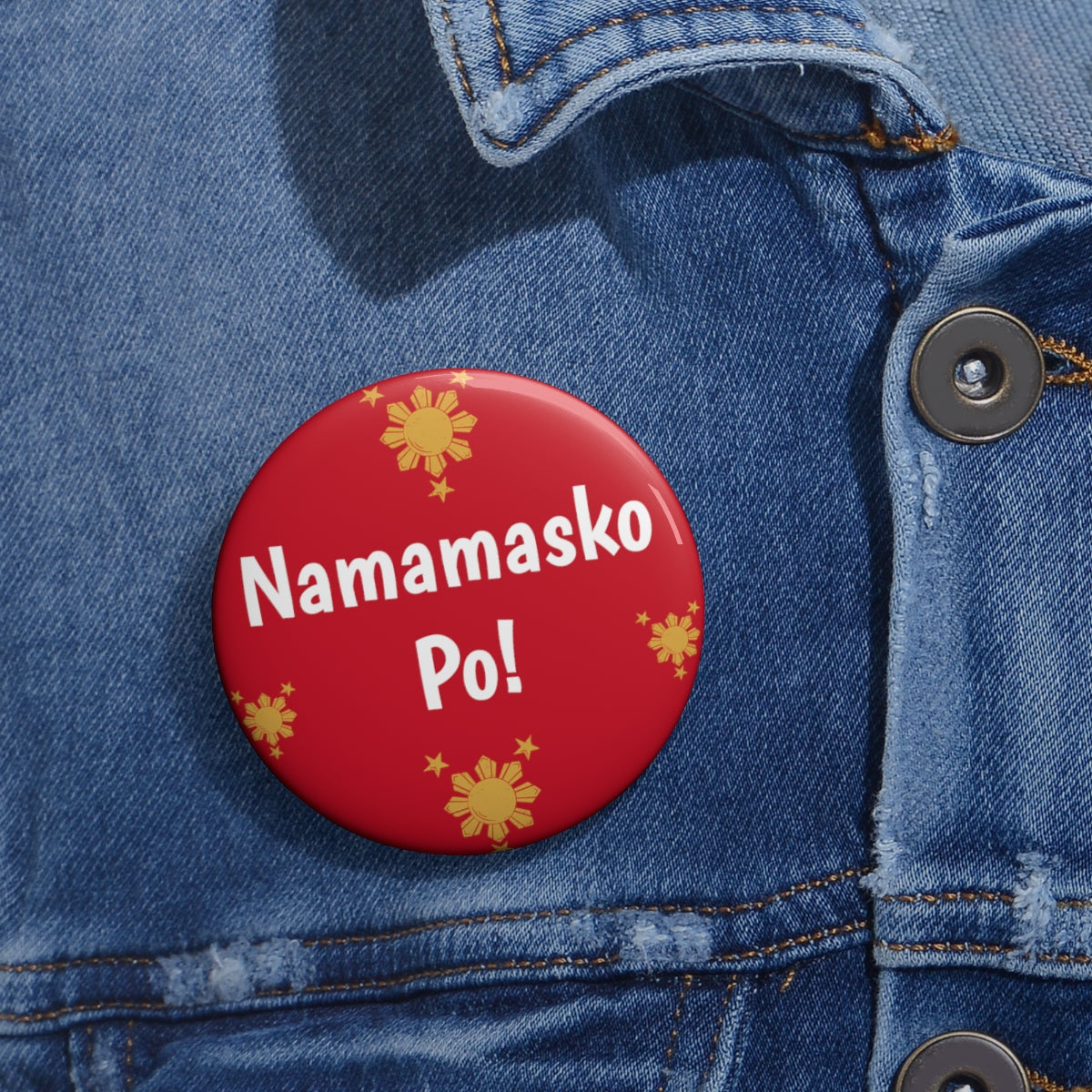 Philppines Filipino Namamasko Po! Custom Pin Buttons