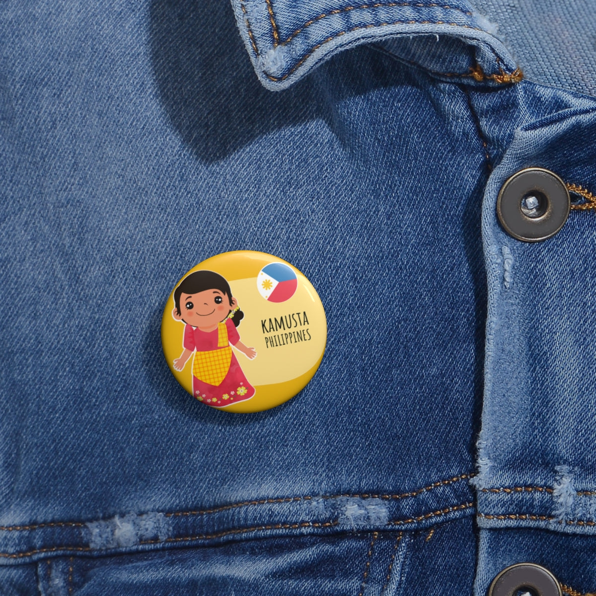 Pjilippins Filipino Kumusta Ka Custom Pin Buttons