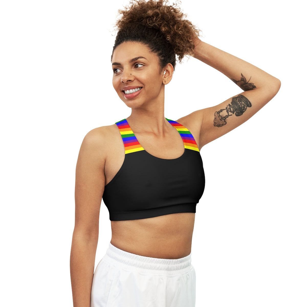 LGBT Pride Seamless Sports Bra | Rainbow Sports Bra | Gym Yoga Bra