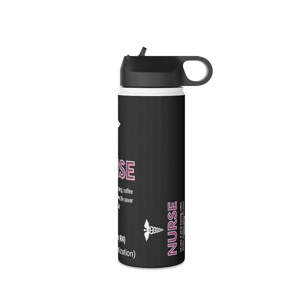 Personalized Nurse Steel Water Bottle, Standard Lid |Summer Travels, Gym water Bottle | Nurse unique Gift idea.
