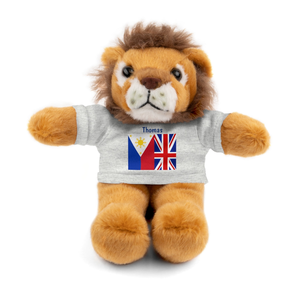 Personalized Filipino Stuffed Animal Toy with Tee | Philippines & UK Flag | Gift for kids and adults | Holiday Gifting idea