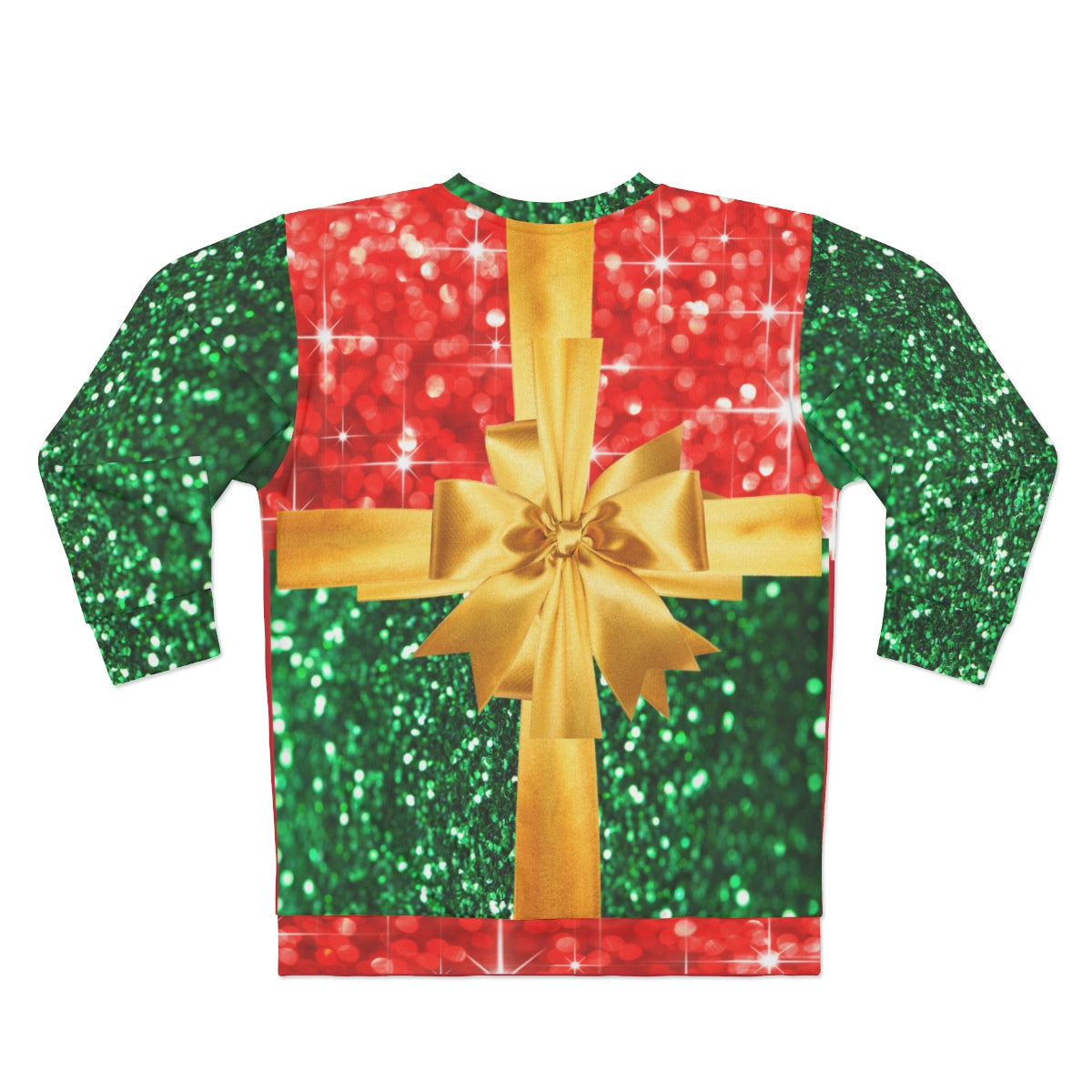 Christmas Ugly Sweater Red and Green Glitter Print unisex sweater | Christmas sweater | Crisply PRINTED