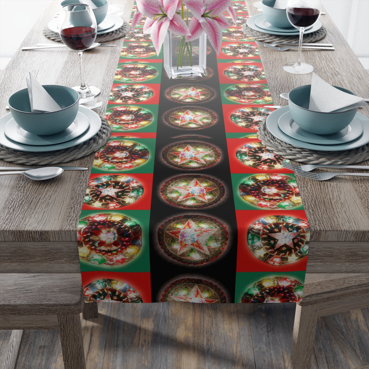 Philippines Filipino Christmas Lantern Arol themed Table Runner (Cotton, Poly)
