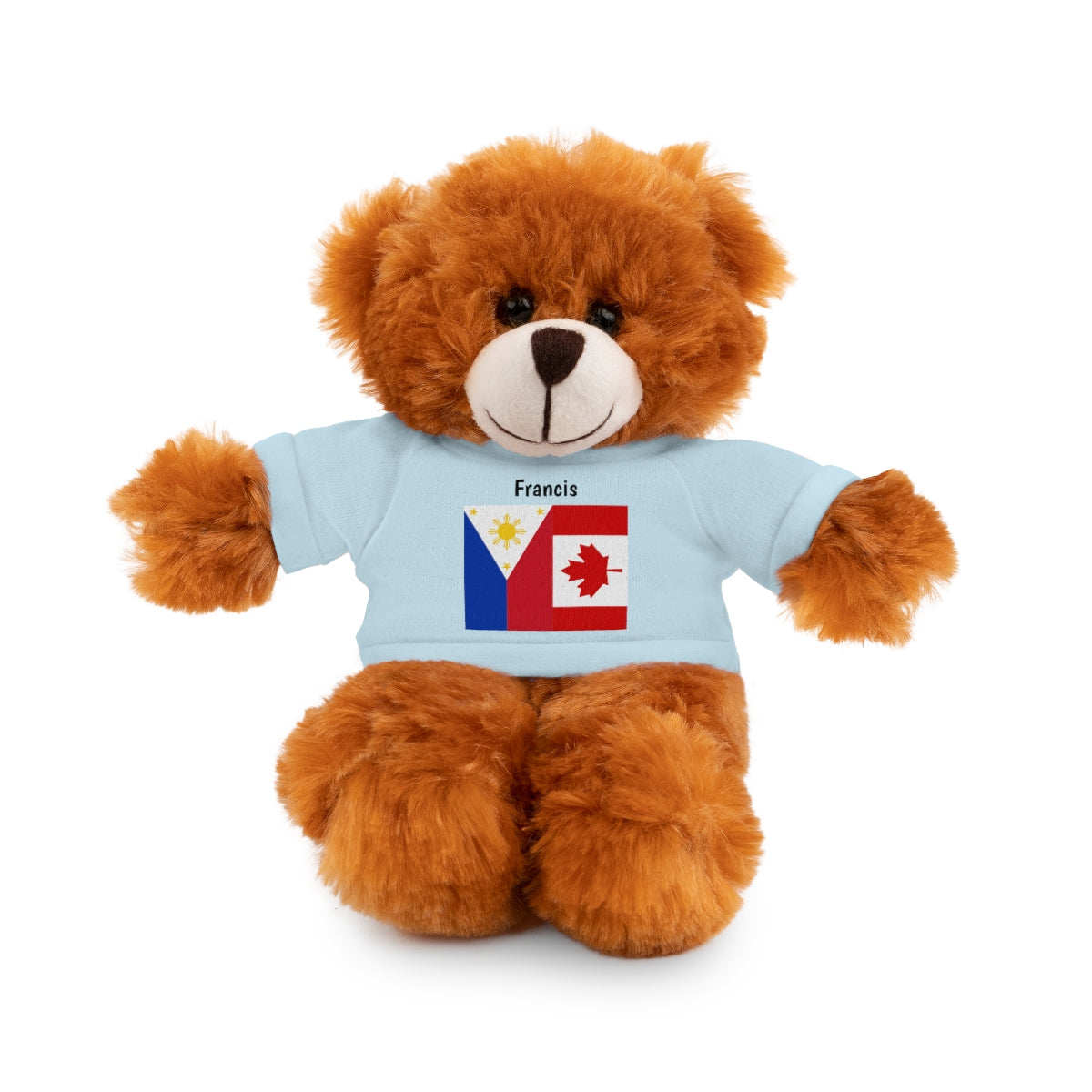 Personalized Filipino Stuffed Animal Toy with Tee | Philippines & Canada Flag | Gift for kids and adults | Holiday Gifting