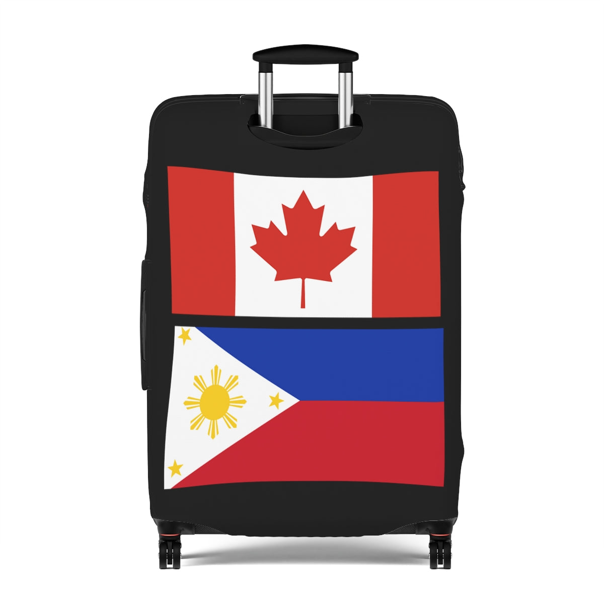 Philippines Canada Flag Luggage Cover | Personalized Suitcase Protector | Crisply Printed , Washable.