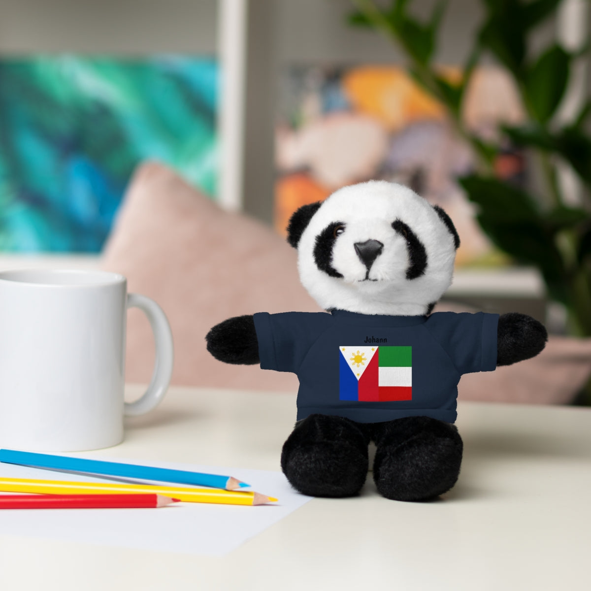 Personalized Filipino Stuffed Animal Toy with Tee | Philippines & Italy Flag | Gift for kids and adults | Holiday Gift idea
