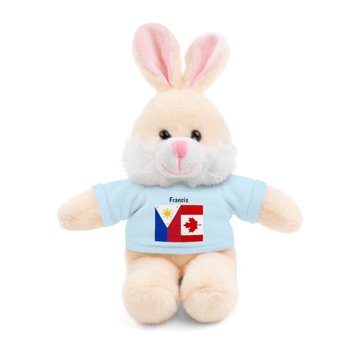 Personalized Filipino Stuffed Animal Toy with Tee | Philippines & Canada Flag | Gift for kids and adults | Holiday Gifting