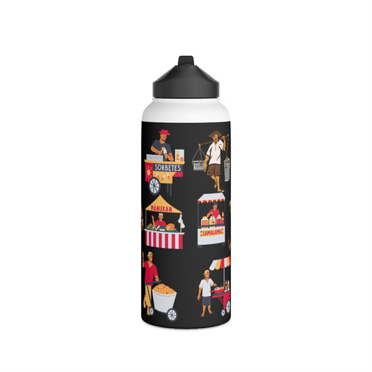 Philippines Street Food Theme Stainless Steel Water Bottle, Standard Lid