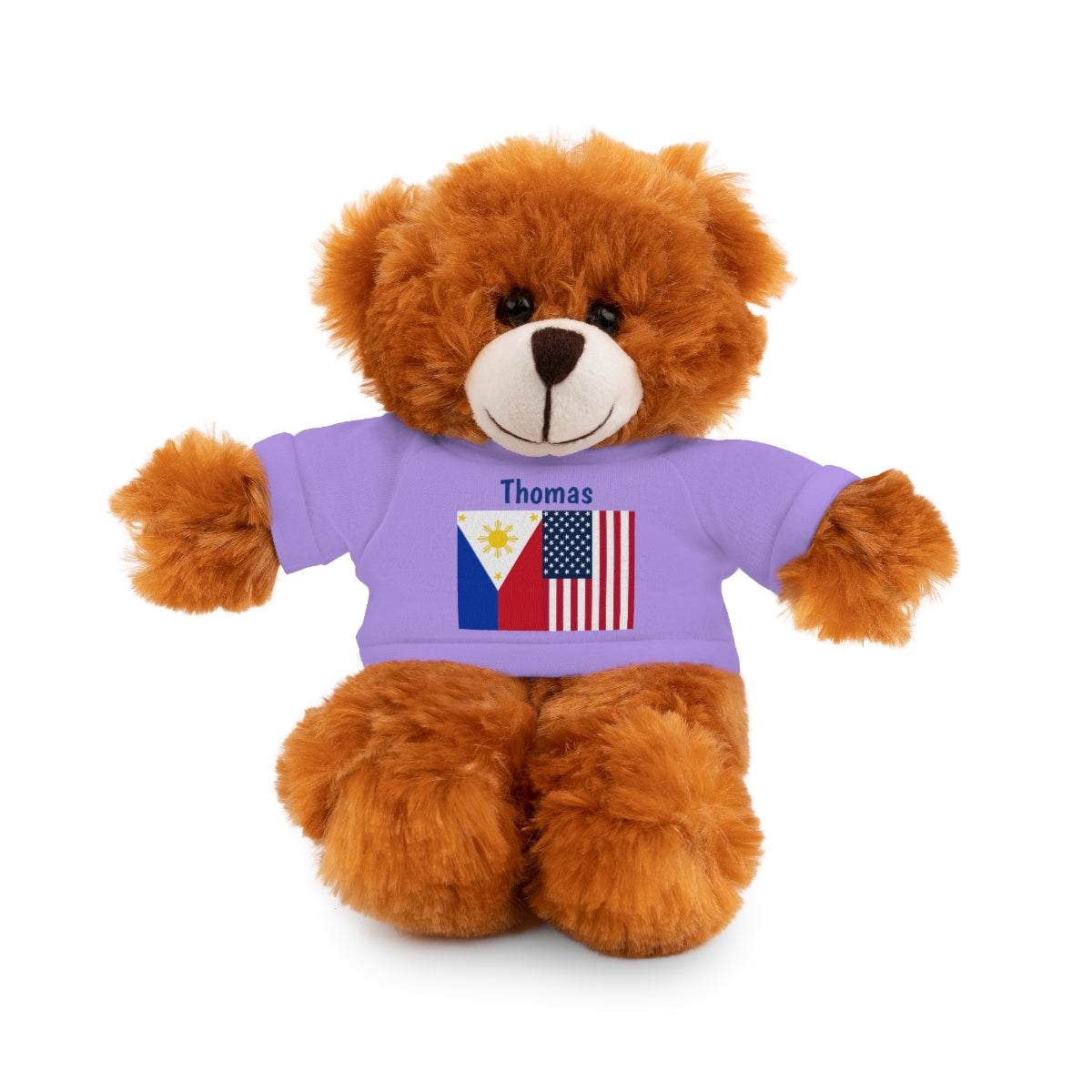 Personalized Filipino Stuffed Animal Toy with Tee | Philippines and USA Flag | Gift for kids and adults | Holiday Gifting