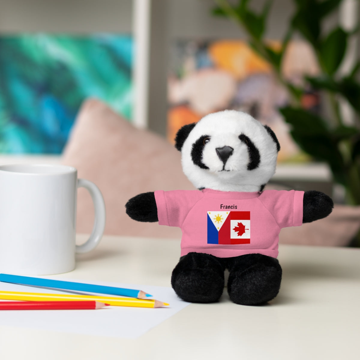Personalized Filipino Stuffed Animal Toy with Tee | Philippines & Canada Flag | Gift for kids and adults | Holiday Gifting