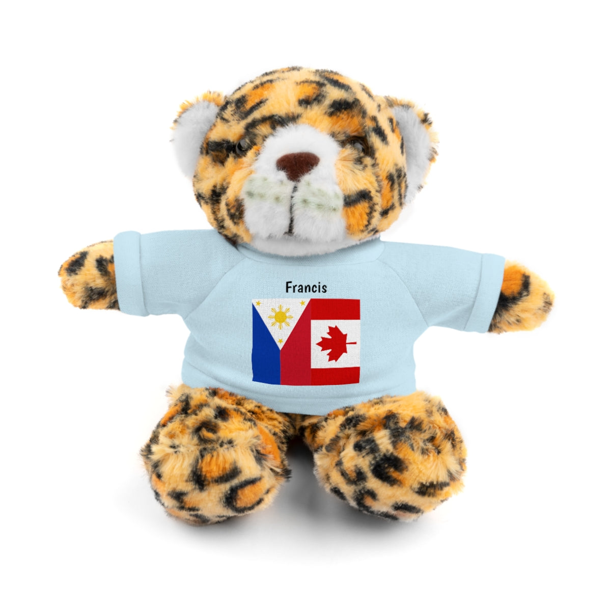 Personalized Filipino Stuffed Animal Toy with Tee | Philippines & Canada Flag | Gift for kids and adults | Holiday Gifting
