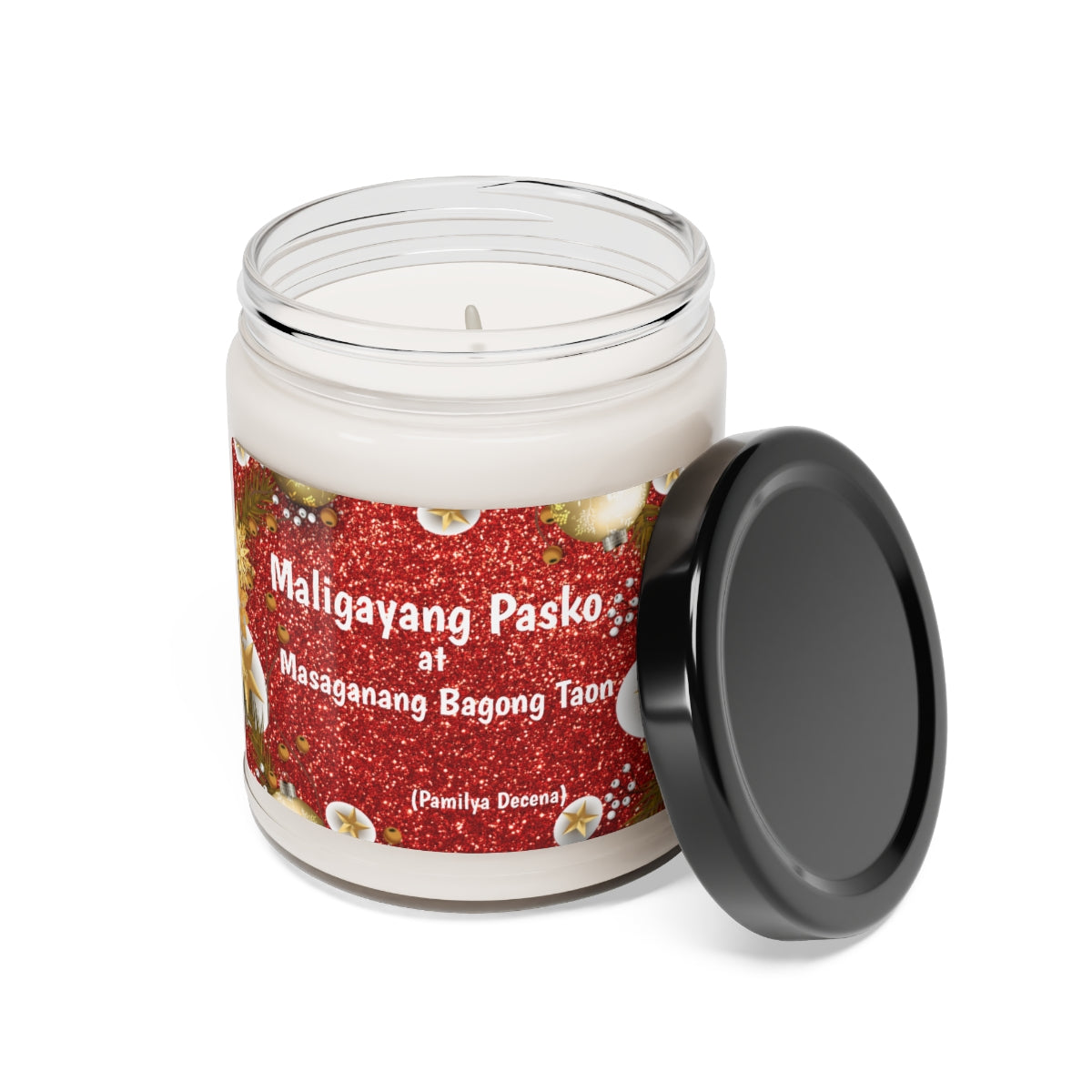 Personalized Filipino Scented Candle | Maligayang Pasko at Masaganang Bagong Taon Scented Soy Candle, 9oz